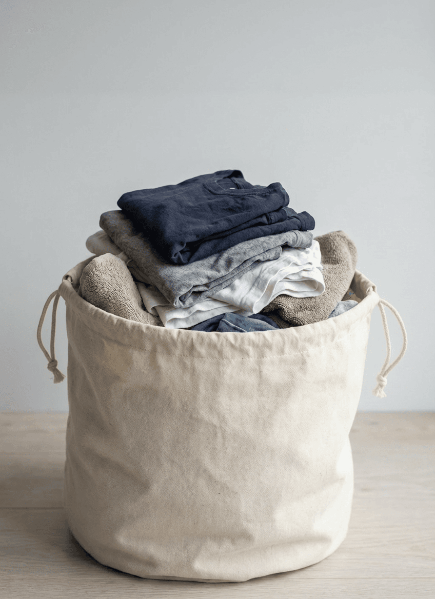 Basket of clean folded laundry