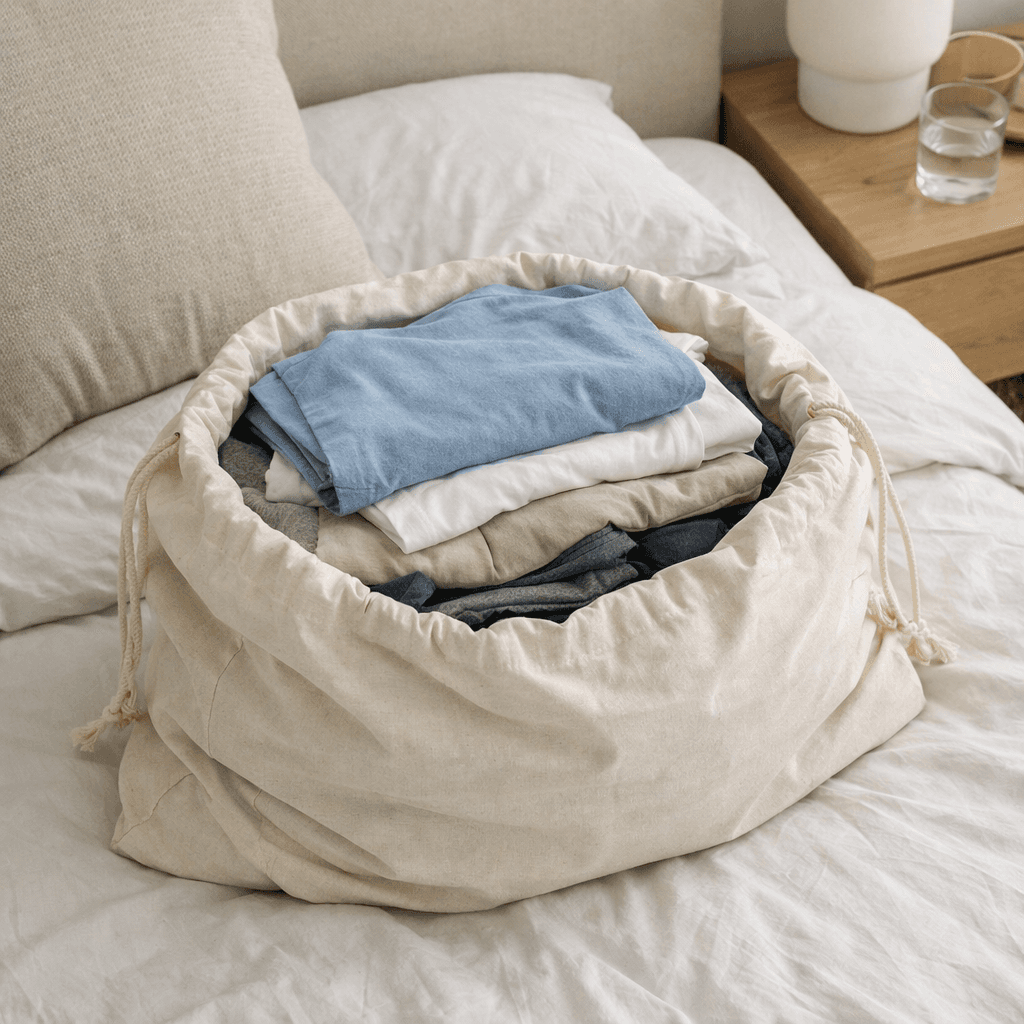 Neatly folded bedding